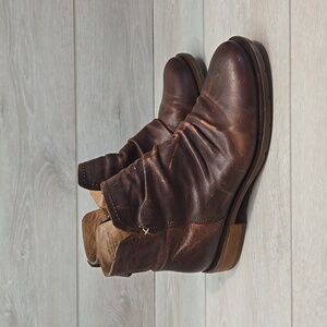 Sofft Women Moto Brown Distressed Leather Ankle Boots Shoes Sz 8.5